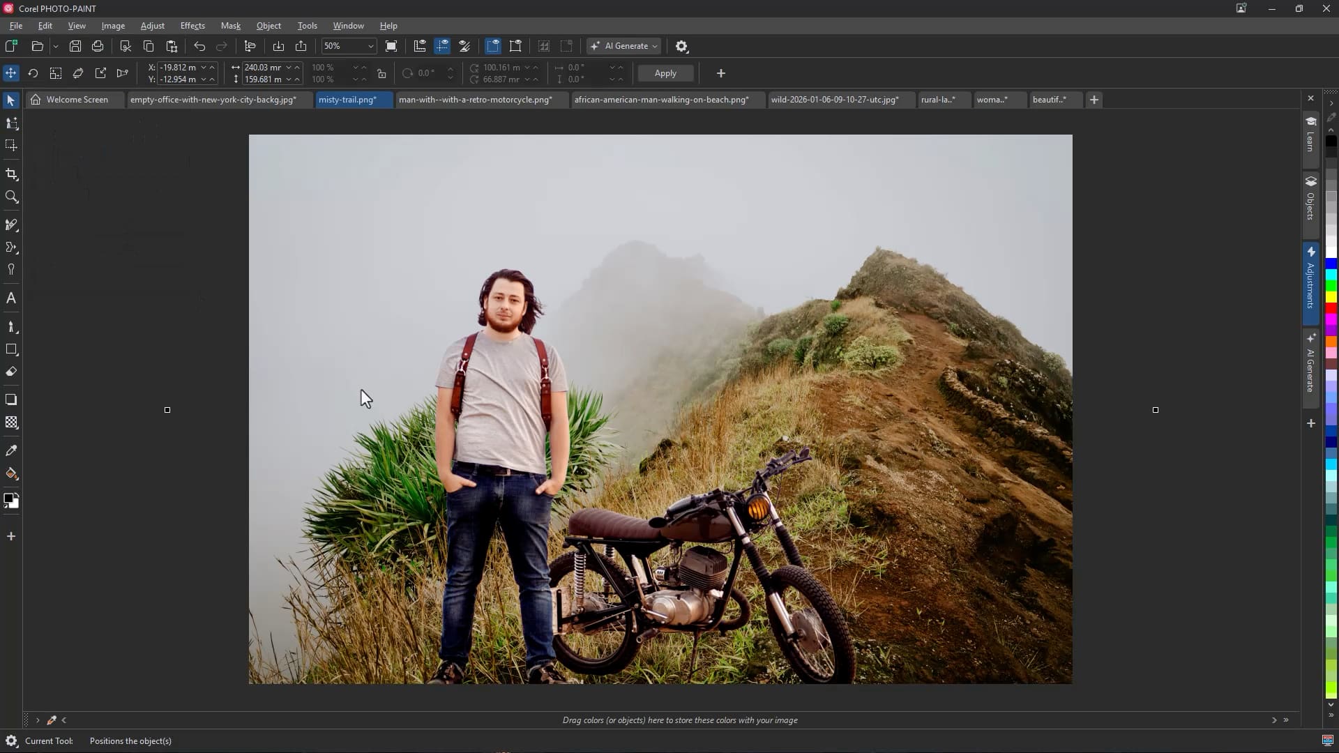 Маска объекта на фоне в Corel PHOTO-PAINT после автоматического выделения субъекта