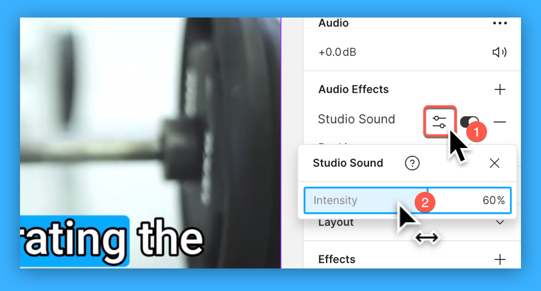 Инструмент Studio Sound в Descript
