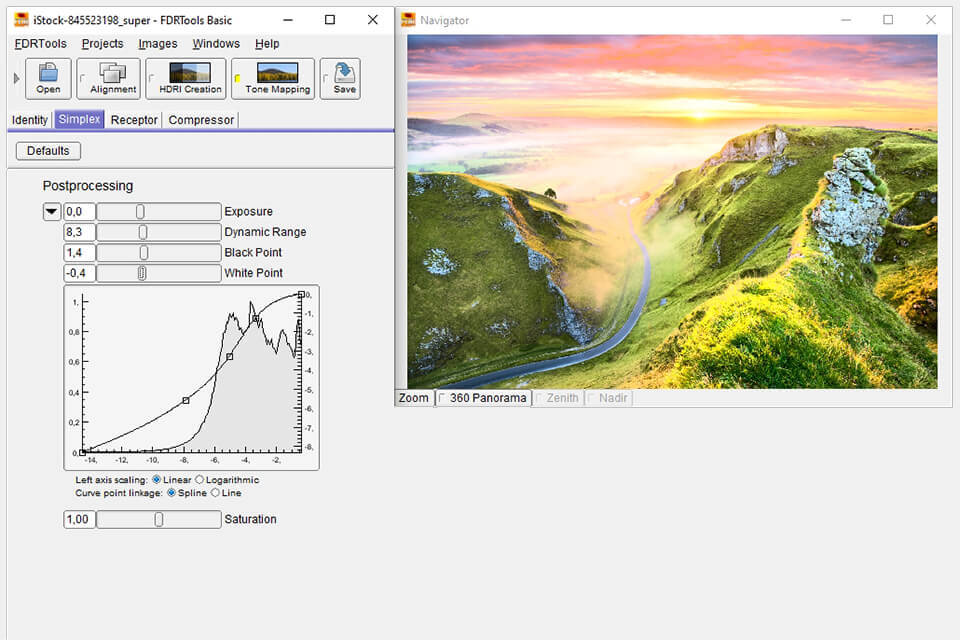 FDRTools Basic с модулем Tone Mapping и окном Navigator