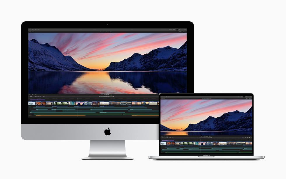 Прокси-проект Final Cut Pro X на iMac и MacBook Pro с одинаковым таймлайном