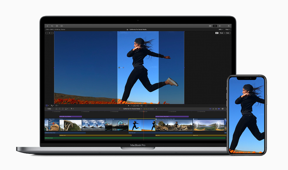 Smart Conform в Final Cut Pro X при адаптации горизонтального кадра под вертикальный формат