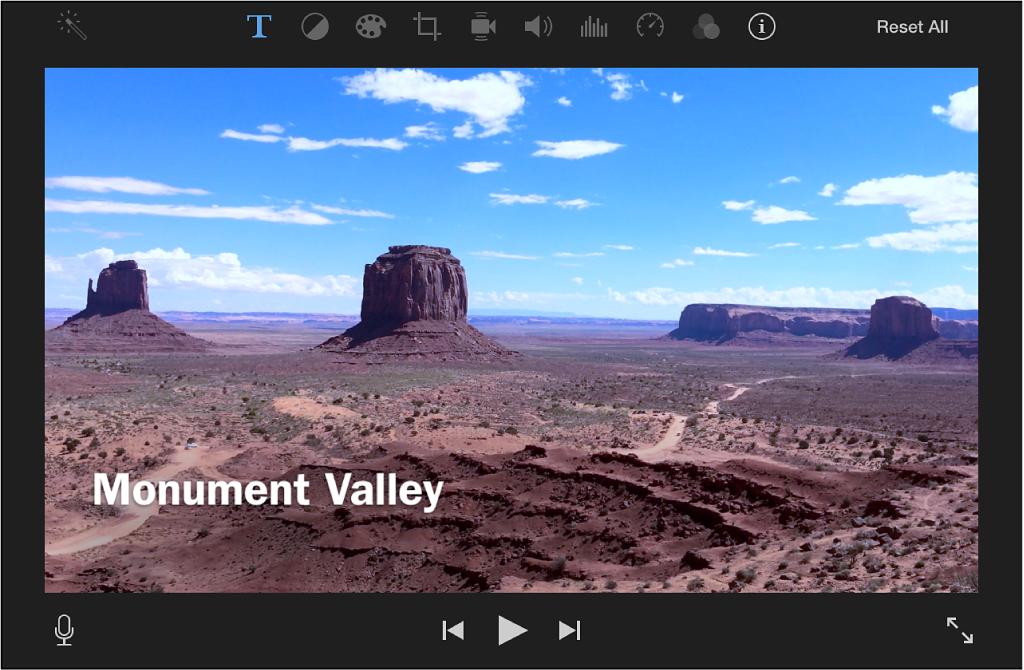 Просмотр iMovie с наложенным титром Monument Valley