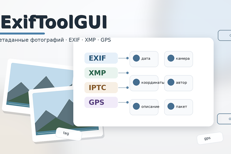 jExifToolGUI: редактирование метаданных, GPS и пакетные операции jExifToolGUI