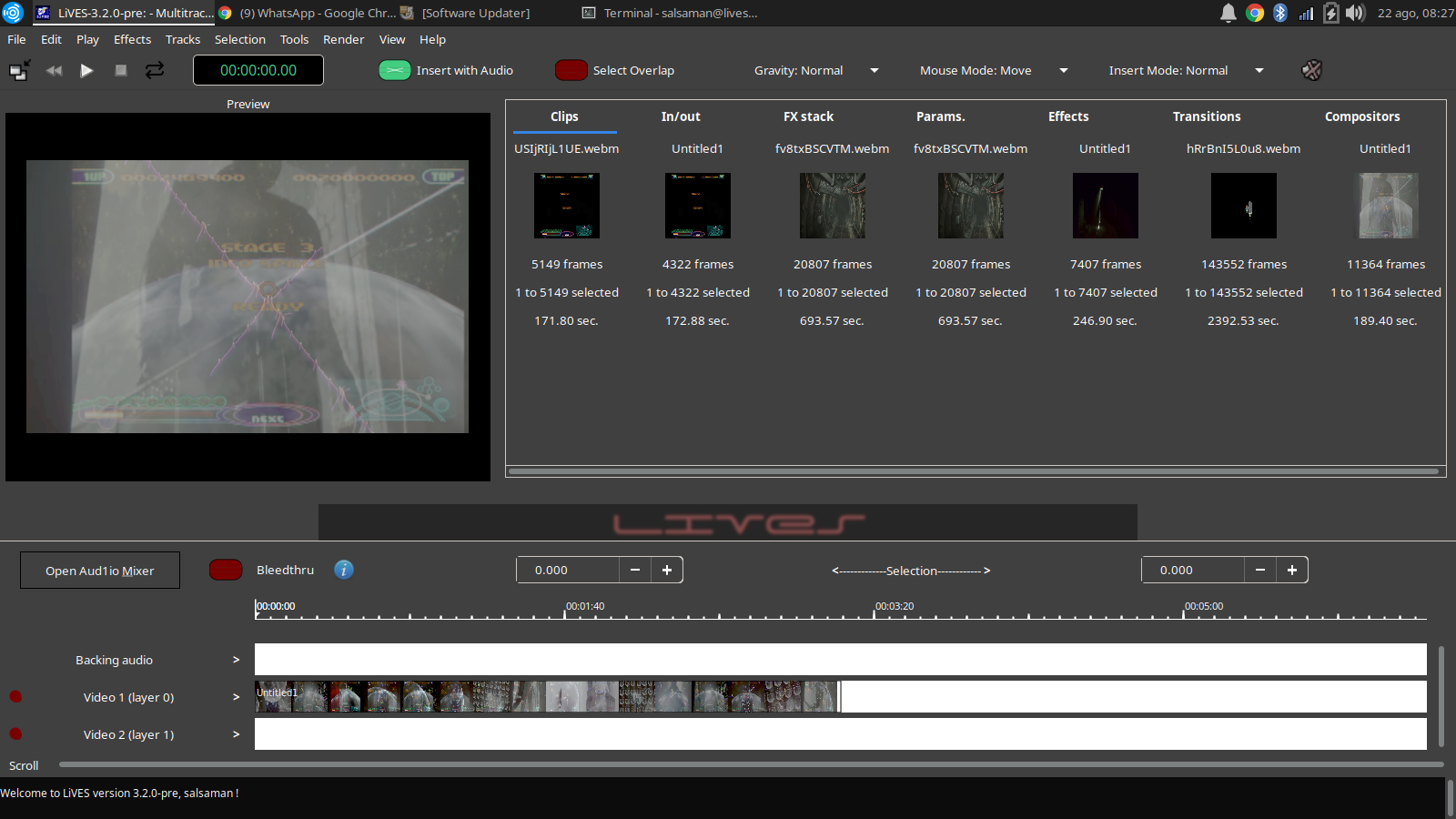 LiVES 3.2: современный интерфейс Multitrack с видеослоями