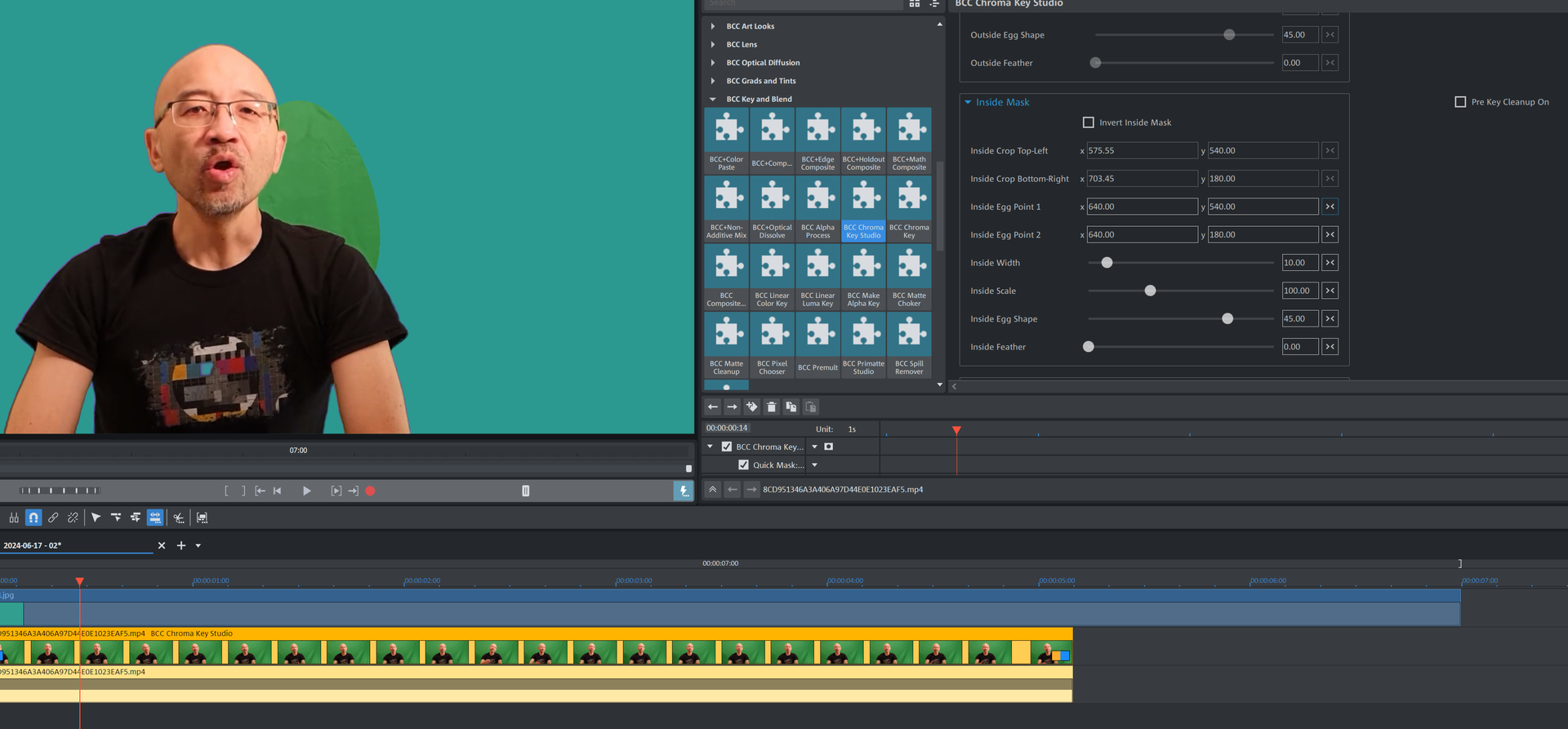 Параметры маски и хромакея в проекте MAGIX Movie Studio 2025 Suite