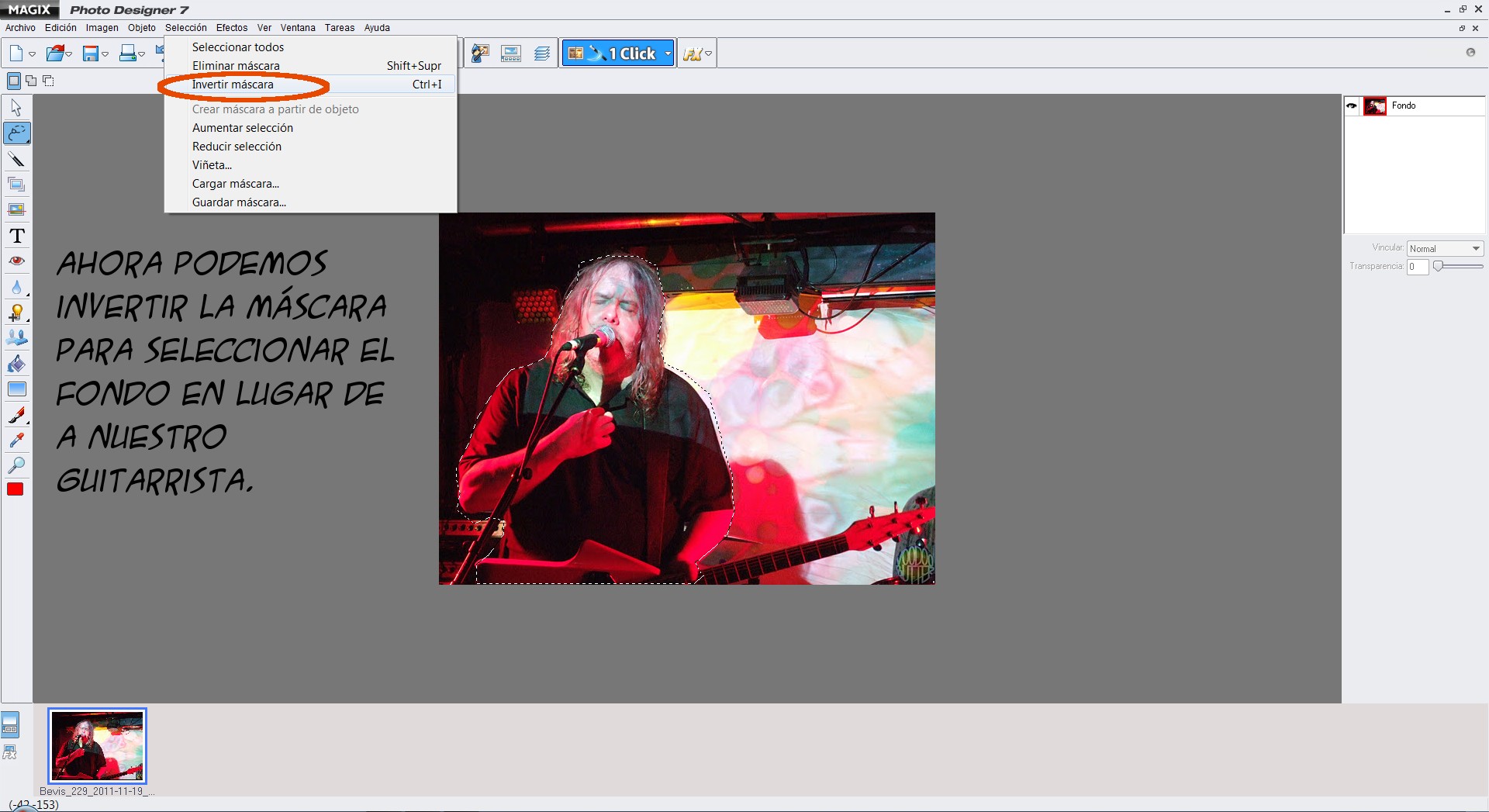 Фотография с активной маской вокруг фигуры в MAGIX Photo Designer 7