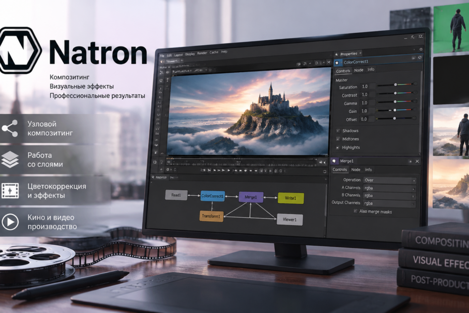 Natron: узловой композитинг и инструменты визуальных эффектов Natron