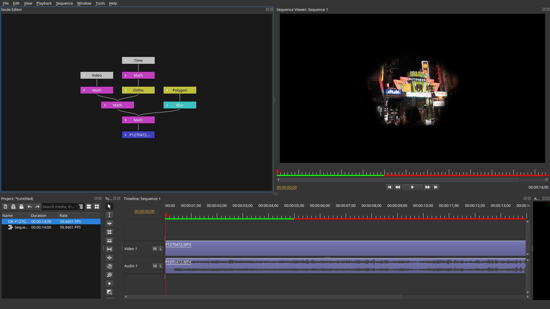 Olive Video Editor: интерфейс программы
