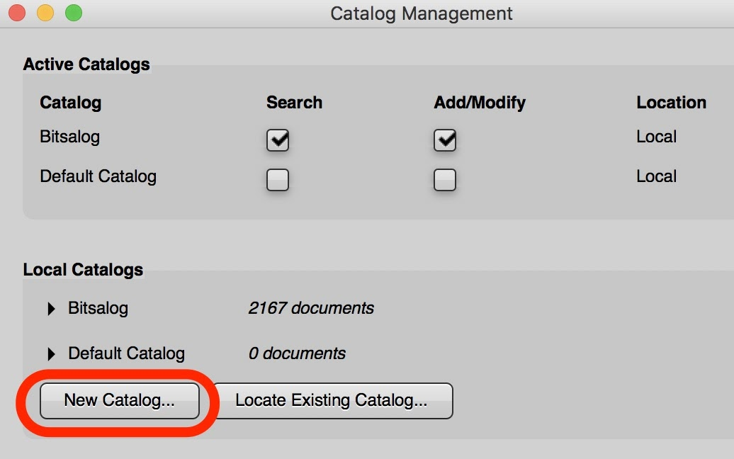 Catalog Management Photo Mechanic Plus со списком каталогов и флажками Search и Add/Modify