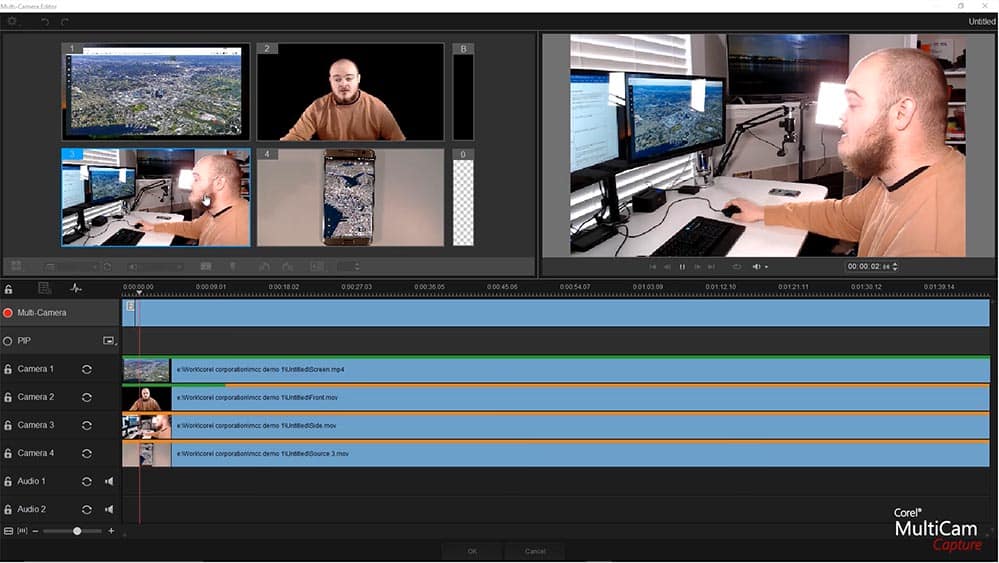 Интерфейс MultiCam Capture для захвата нескольких источников в Pinnacle Studio