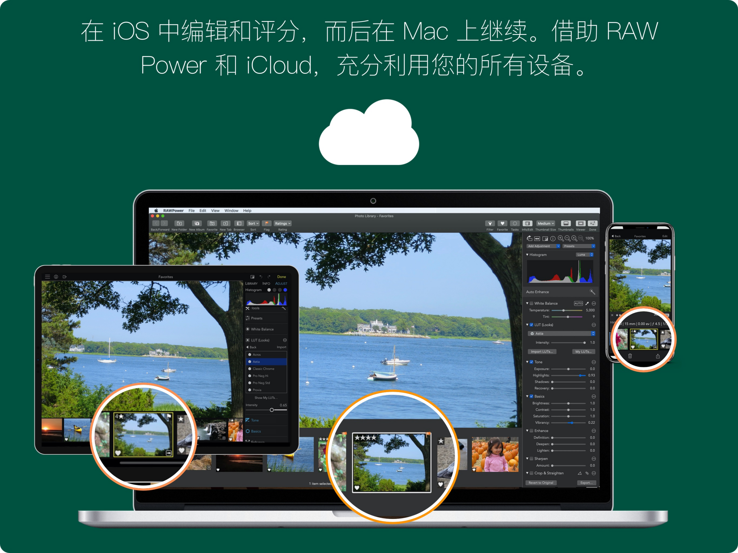 Одна фотография RAW Power на Mac, iPad и iPhone как пример работы через iCloud Photos