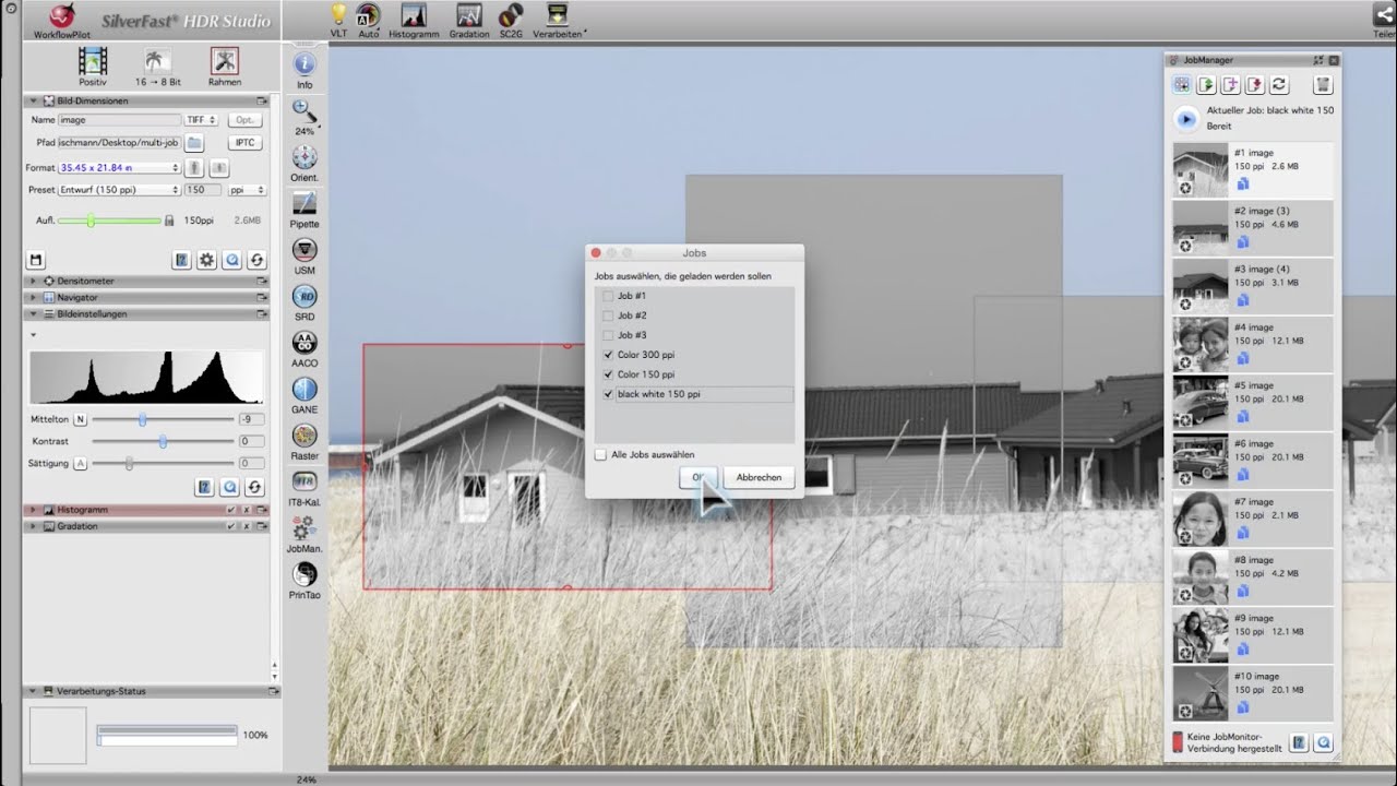 SilverFast HDR Studio с JobManager и несколькими заданиями