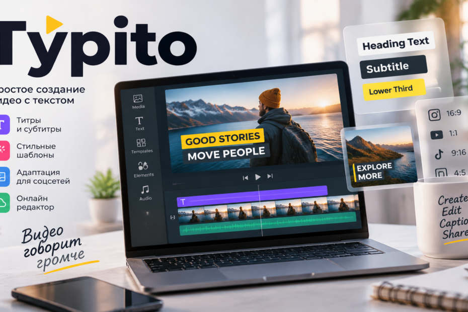 Typito: создание видео с субтитрами, шаблонами и форматами для соцсетей Typito