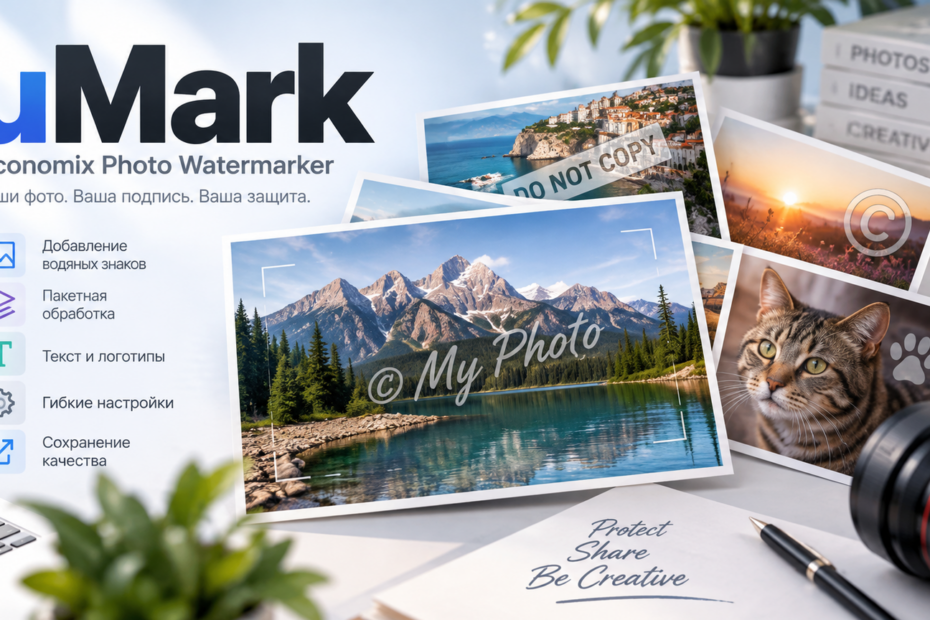 uMark: пакетные водяные знаки, логотипы и обработка фото uMark