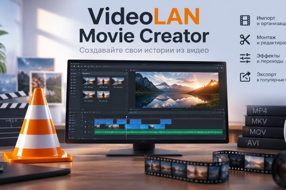 VideoLAN Movie Creator: монтаж видео с медиатекой и временной шкалой VideoLAN Movie Creator