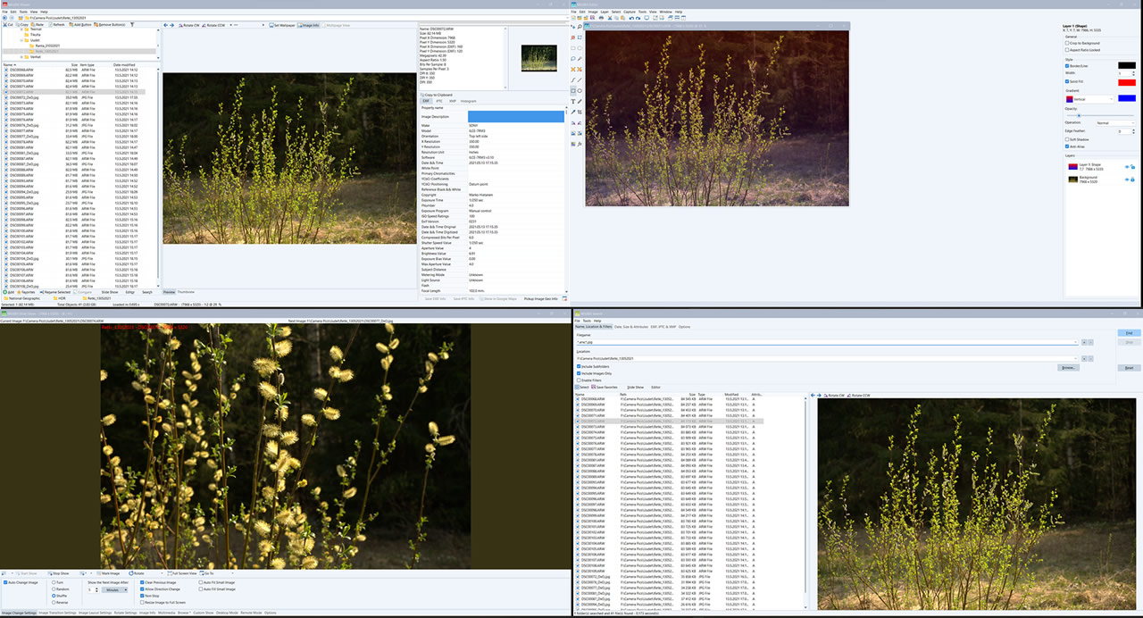 Монтаж окон WildBit Viewer: Viewer, Slide Show, Editor и Search