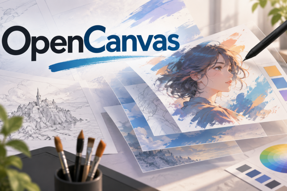 OpenCanvas: цифровое рисование, кисти, слои и запись процесса OpenCanvas